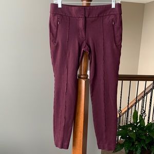 Loft Burgundy & Black Heather Leggings Size 6